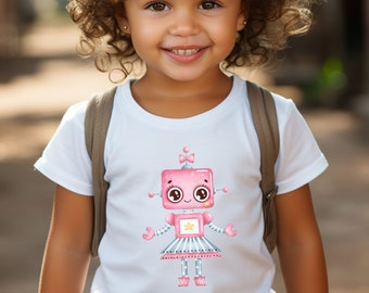 Robot Toddler T-Shirt, Sci-Fi Theme, Girls & Boys