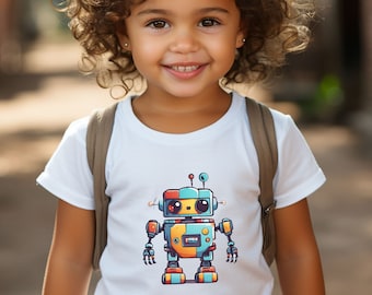 Retro Robot Toddler Shirt, Sci-Fi Birthday Tee