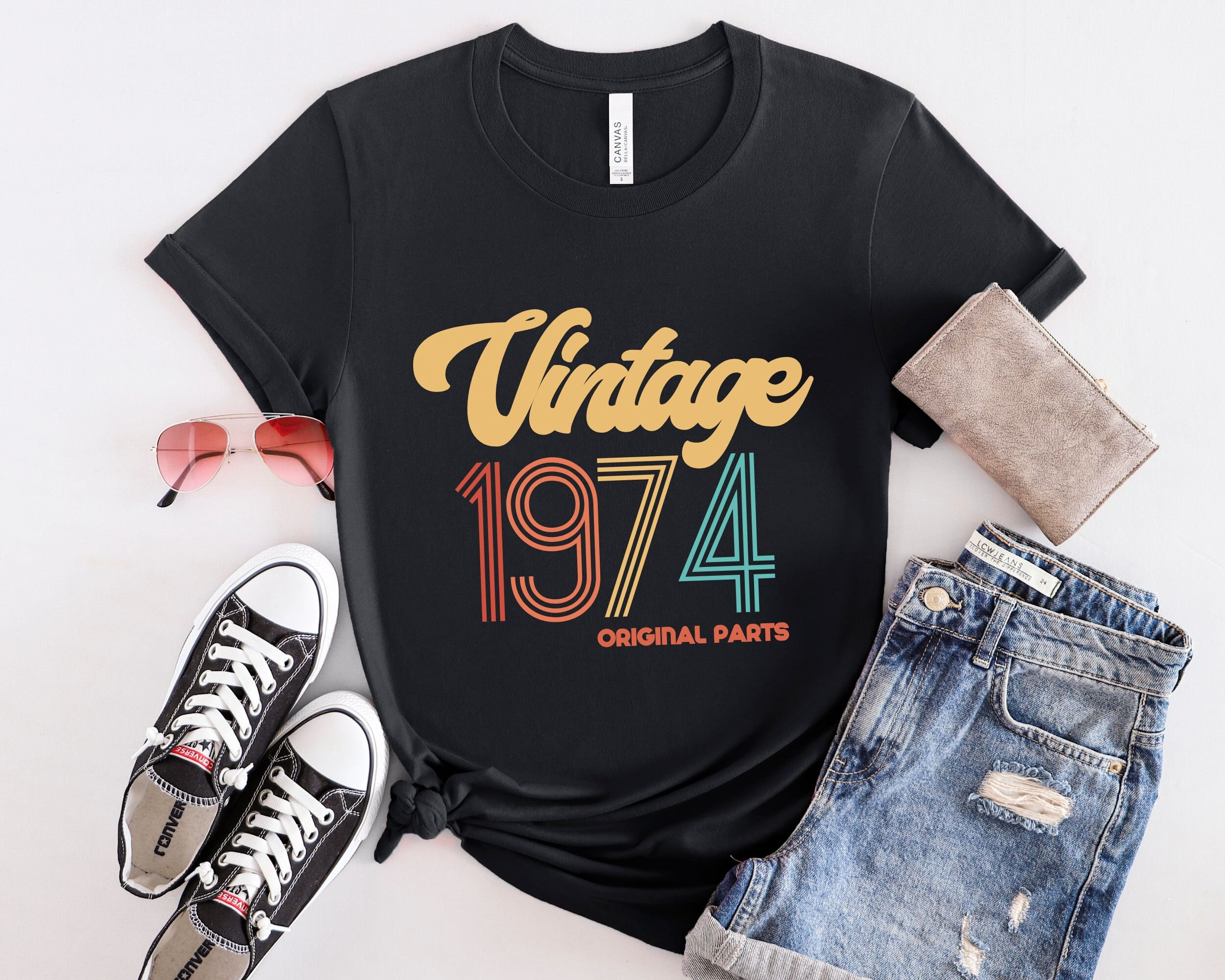 Vintage Year Original Parts Tee, Custom Year Shirt, Retro Birthday