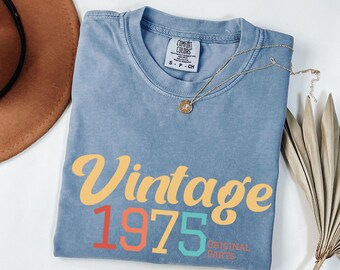 Vintage Year Original Parts Tee, Custom Year Shirt, Retro Birthday Outfit, Personalized Gift for Men Women