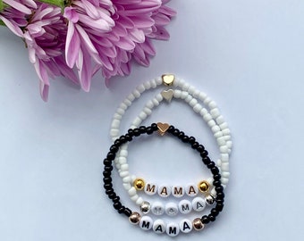 Personalized Name Bracelets | Mama Bracelet Stacks | Handmade Mother’s Day Gift