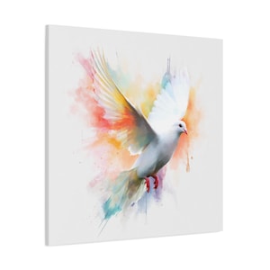 Holy Spirit Dove Wall Art - Watercolor Christian Print, Symbol of Peace & Grace, Faith-Based Spiritual Home Decor