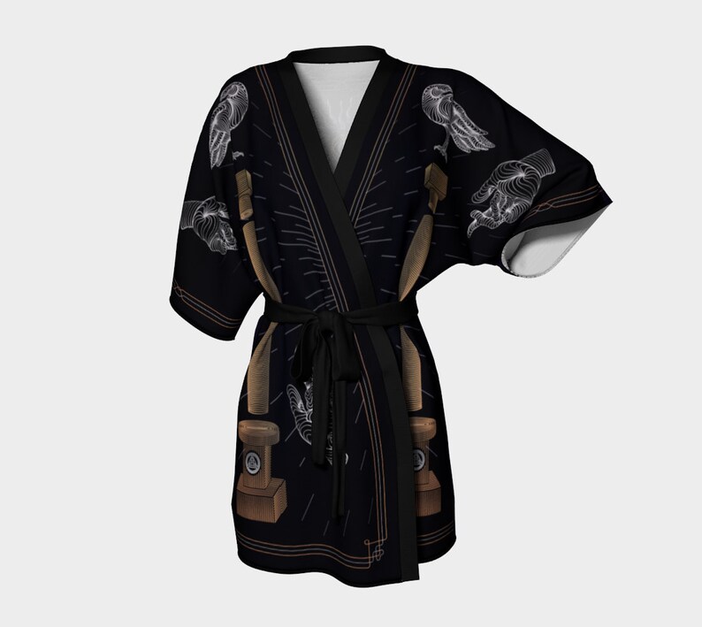 100% Silk Twill Witchy Ritual Robe, Handmade in Canada, Cat Demon Robe ...