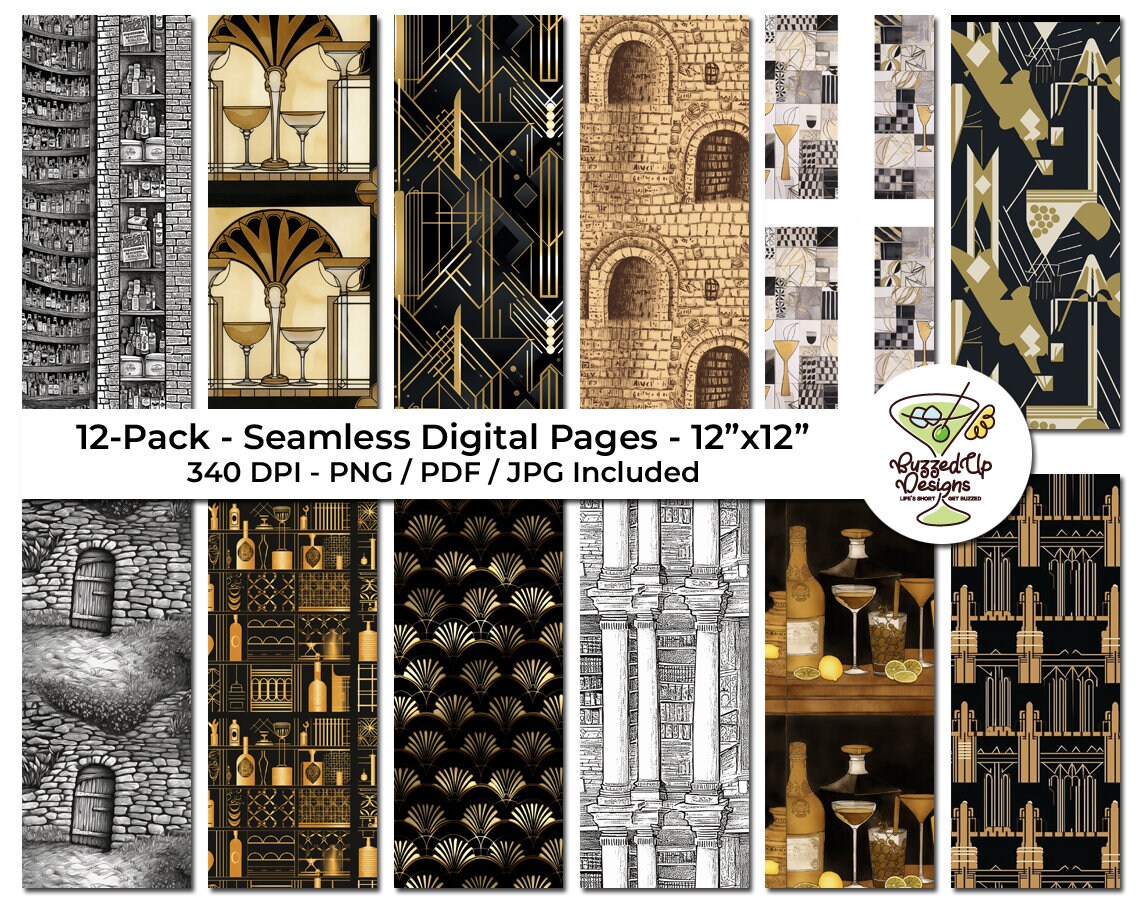 The Speakeasy Digital Printable Paper 12x12 Seamless - Etsy