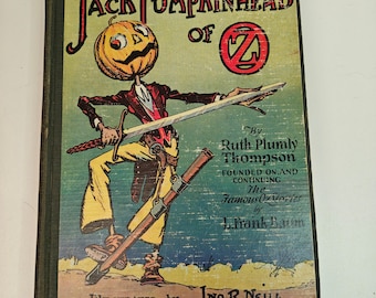 Libro clásico de Jack Pumpkinhead de Oz, de Ruth Plumly Thompson, L. Frank Baum y Reilly Lee, perteneciente a la serie ilustrada de Oz.