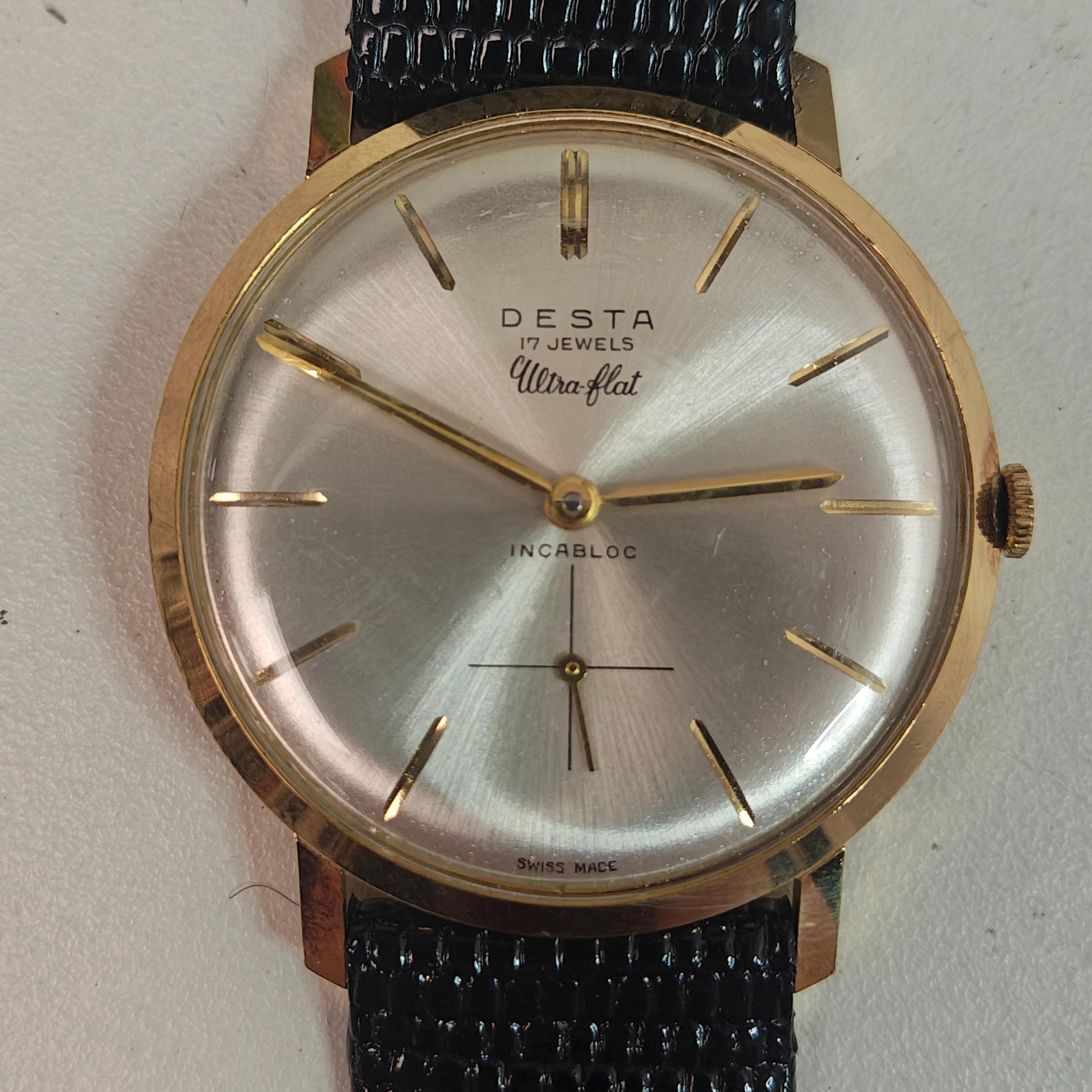 Vintage Desta Ultra-flat Swiss 7mm Automatic Watch, 17 Jewels