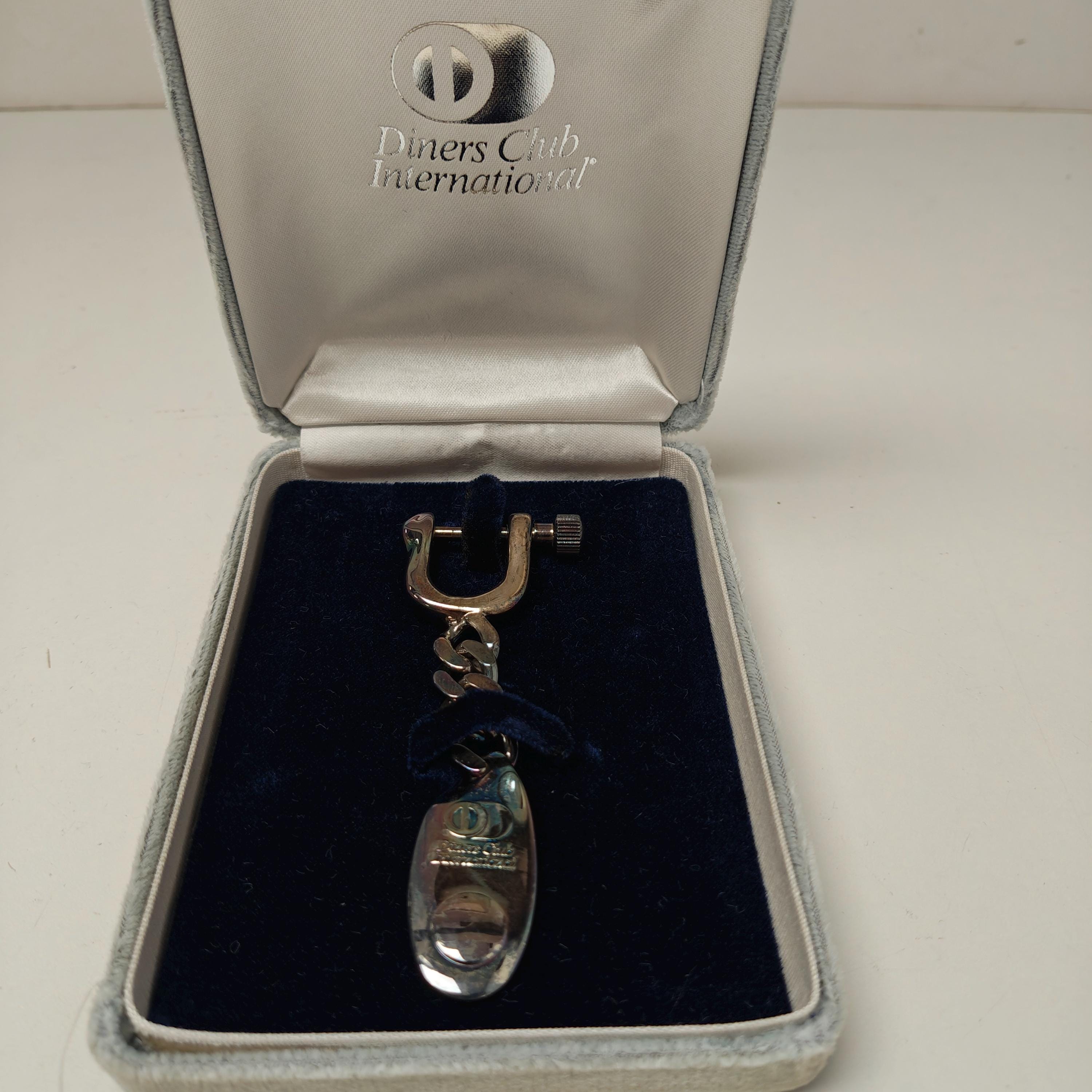 Vintage Diners Club International Sterling Silver 925 Keychain T
