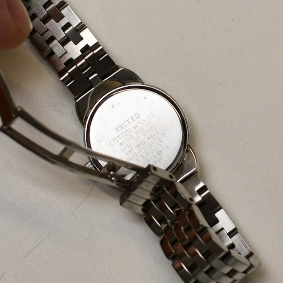 Citizen Exceed Eco-drive Watch Silver Roman Dial Blue Hands Japan