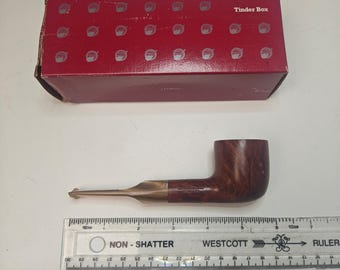 Vintage englische Briar Pfeife – Made in London England #867 – Ungeraucht – Original Tinder Box