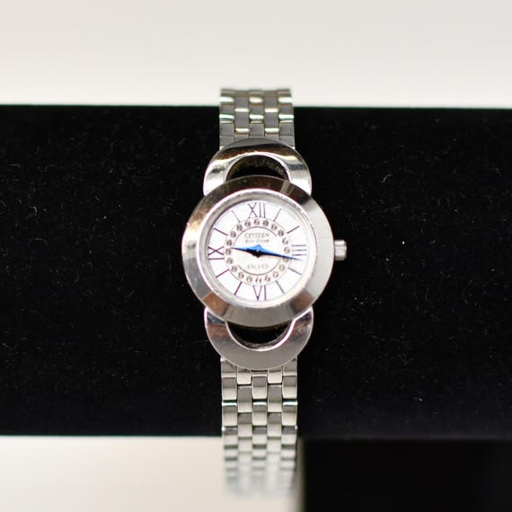 Citizen Exceed Eco-drive Watch Silver Roman Dial Blue Hands Japan Made  Luxury Dress Watch - Etsy Israel