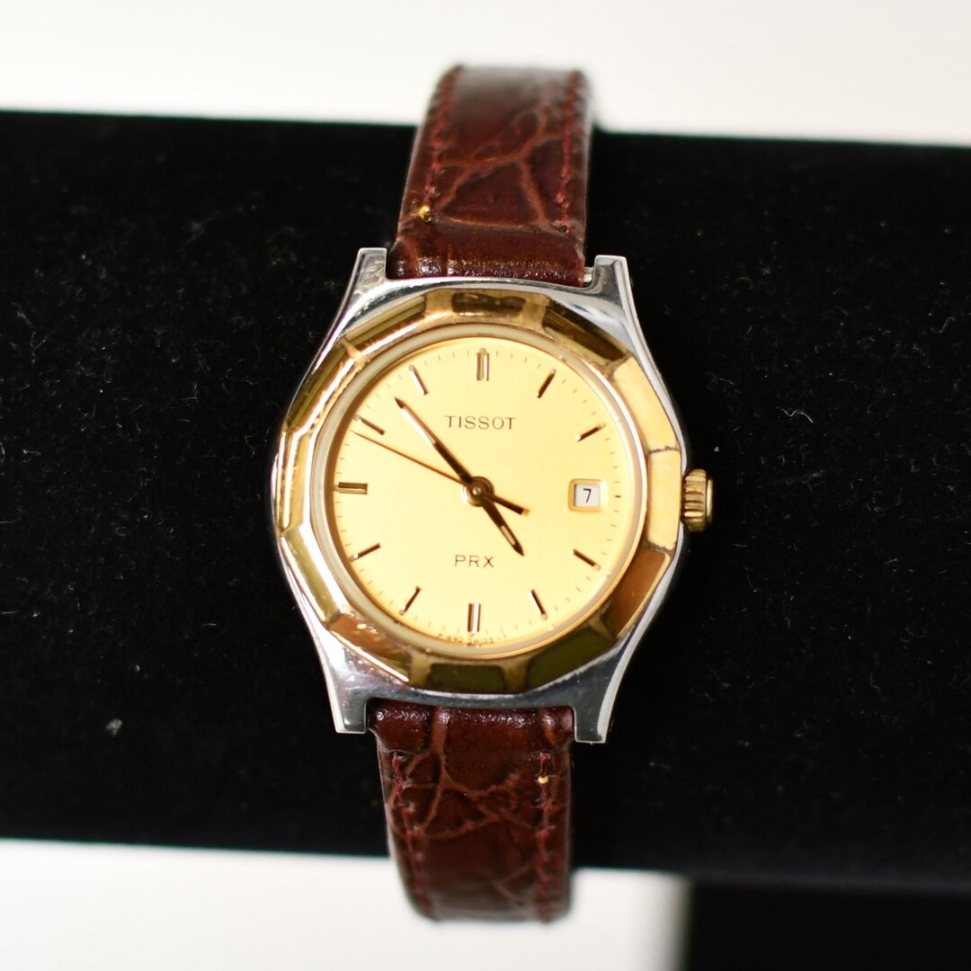Vintage Tissot PRX P340 Swiss Quartz Watch Sapphire Crystal Gold