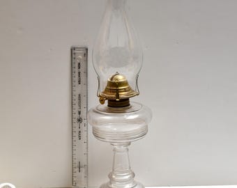 Antique Glass Oil Lamp: Banner Burner, Victorian Parlor Light