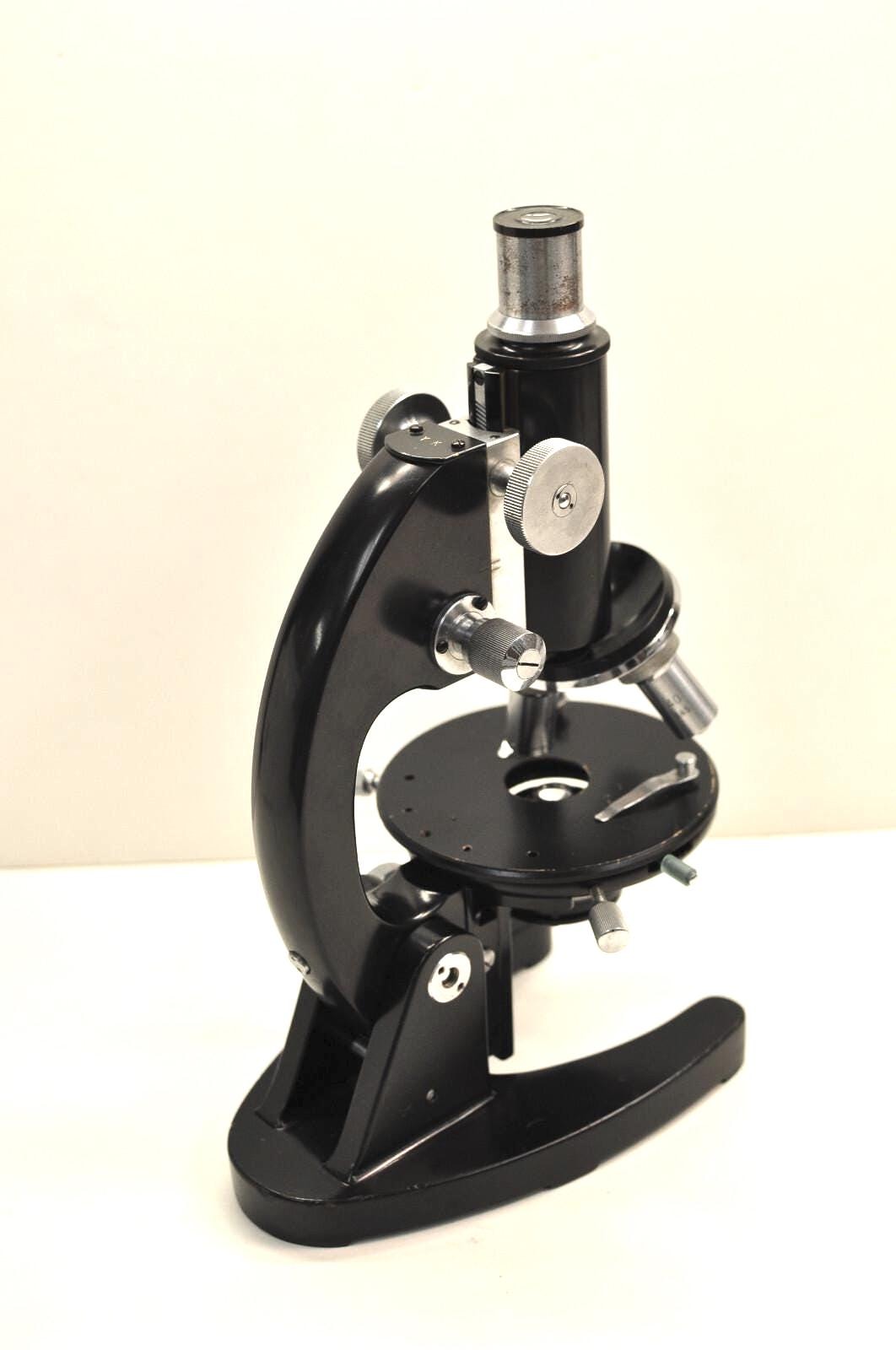 ヴィンテージ顕微鏡 Vintage Japanese Metal Microscope Set: Mid Century Lab Decor - Etsy