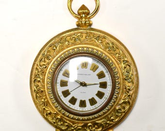 Vintage Gilded Watch Alarm Clock - Phinney-Walker - For Repair/Display