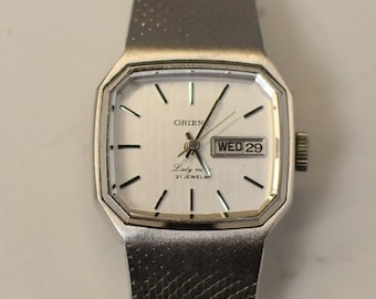 Orientalische Vintage Lady Matic 21 Jewels Automatik Uhr - Japan - Versilbert - Retro Eleganz