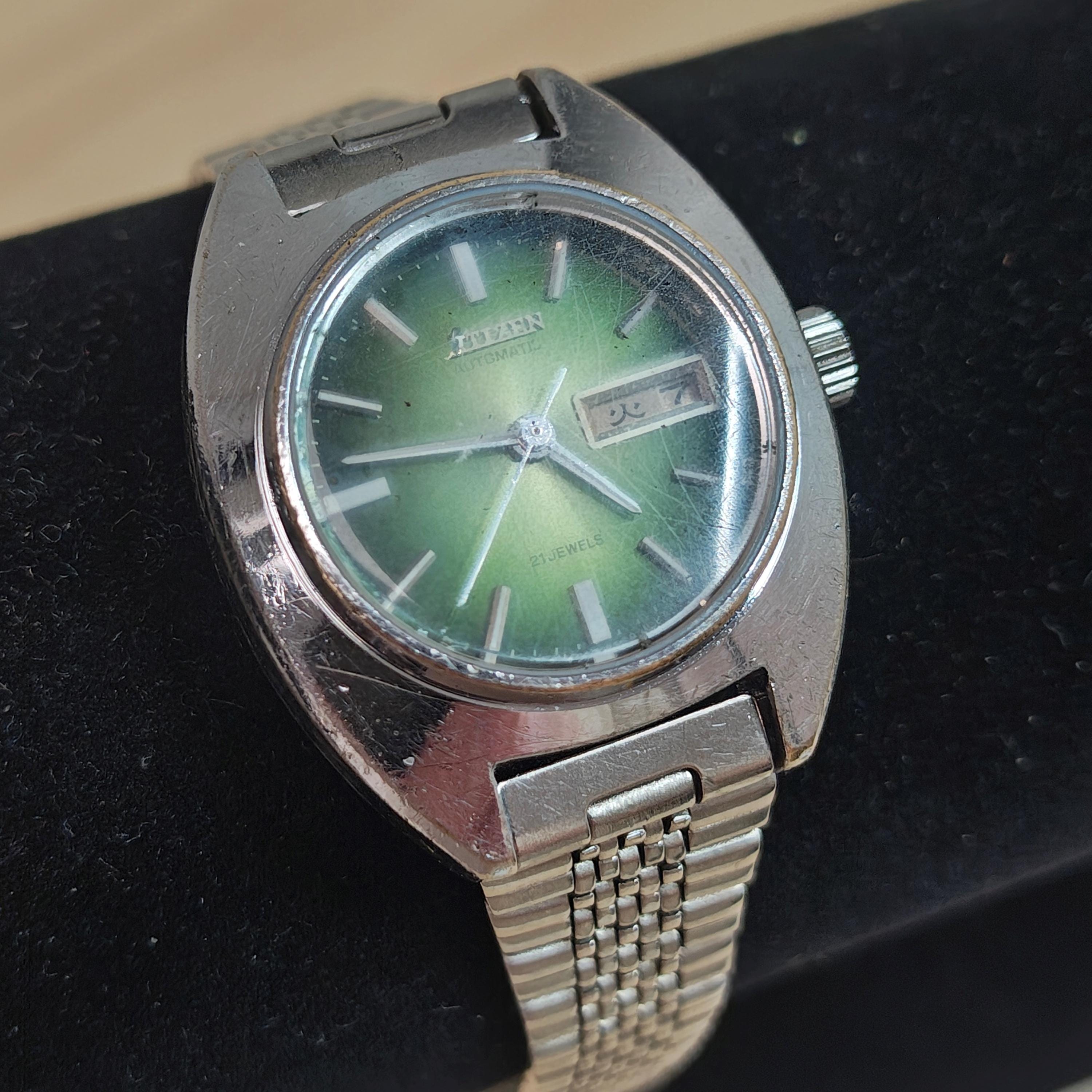 愛*子様 ジャンクSEIKO CITIZENヴィンテージ腕時計 6本セット 手巻 Vintage Women's Citizen Automatic Watch Green Dial Day Date Kanji
