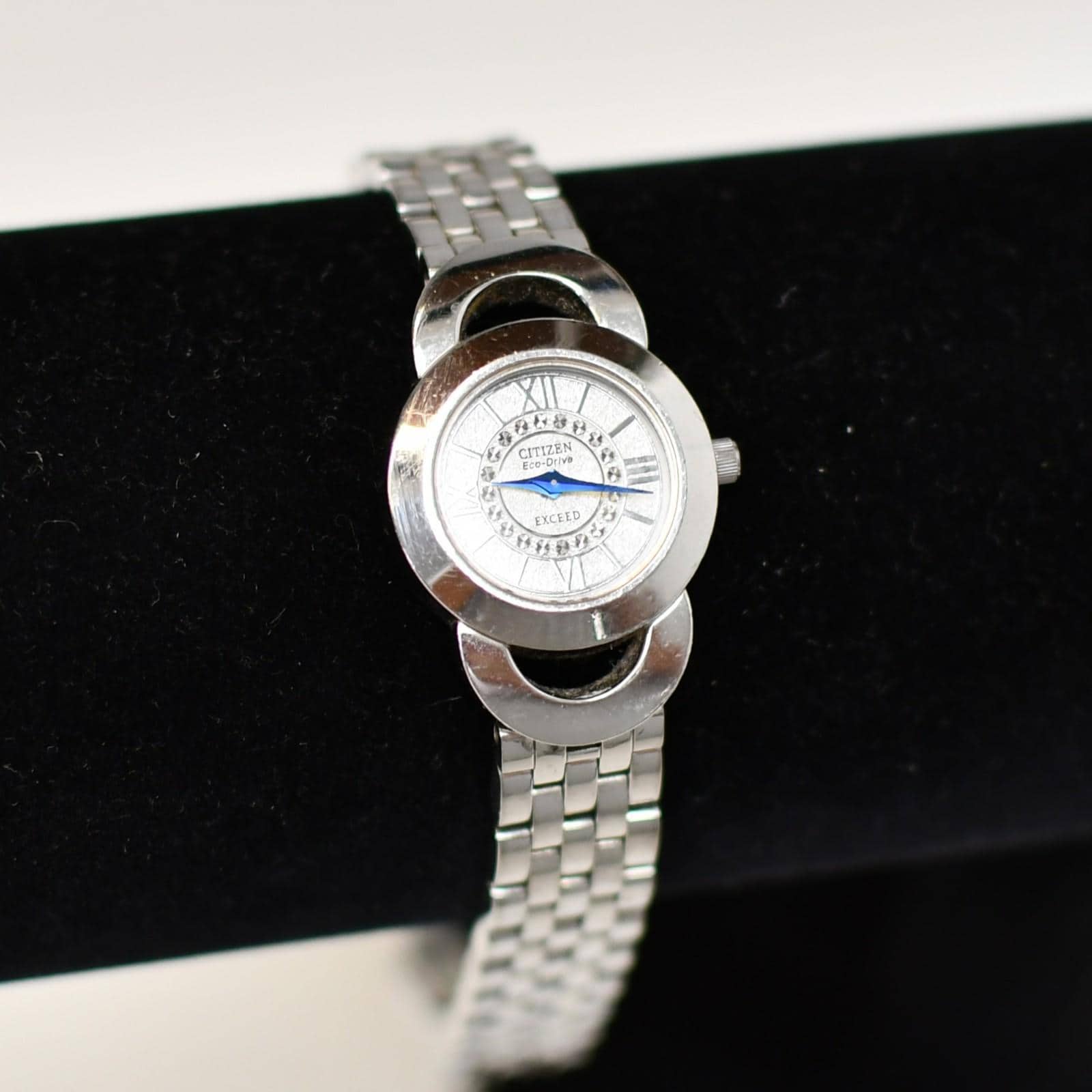 希少　CITIZEN EXCEED レディース 腕時計　SILVER 925 Citizen Exceed Eco-drive Watch Silver Roman Dial Blue Hands Japan