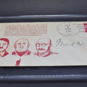 WWII Commemorative Victory Cover – Sept. 3, 1943 – Signed by General Mark W. Clark – Italy Surrenders – Axis Leaders Artwork