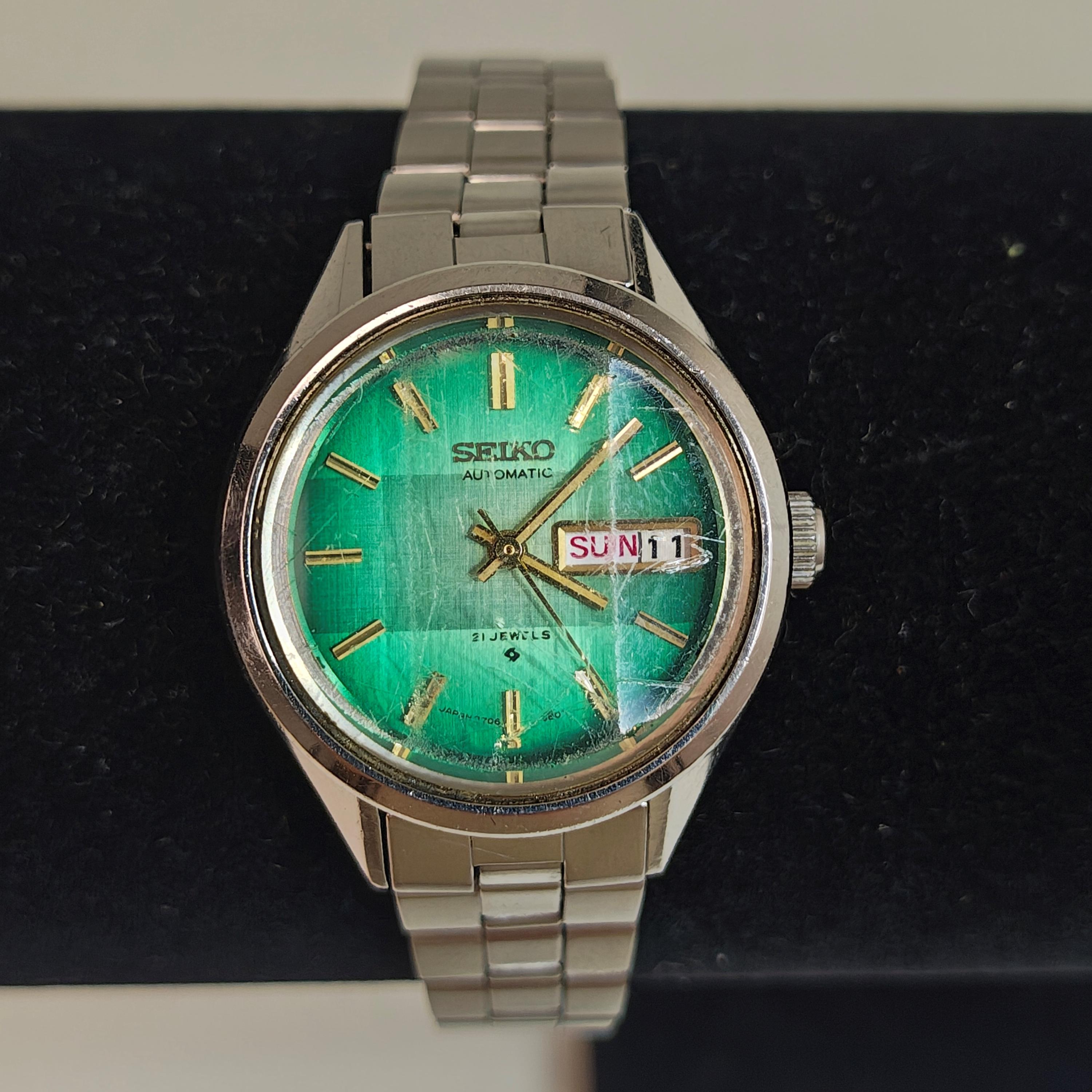 SEIKO Joyful Vintage Ladies Automatic Watch 25mm Day /Date Green Dial $_57.JPG?set_id=880000500F main image 2