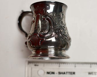 Antique 1819 Sterling Silver Christening Cup: Benjamin Smith III, Rococo Repoussé