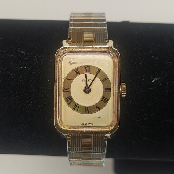 Vintage Timex Rectangular Quartz Watch Roman Nume… - image 5