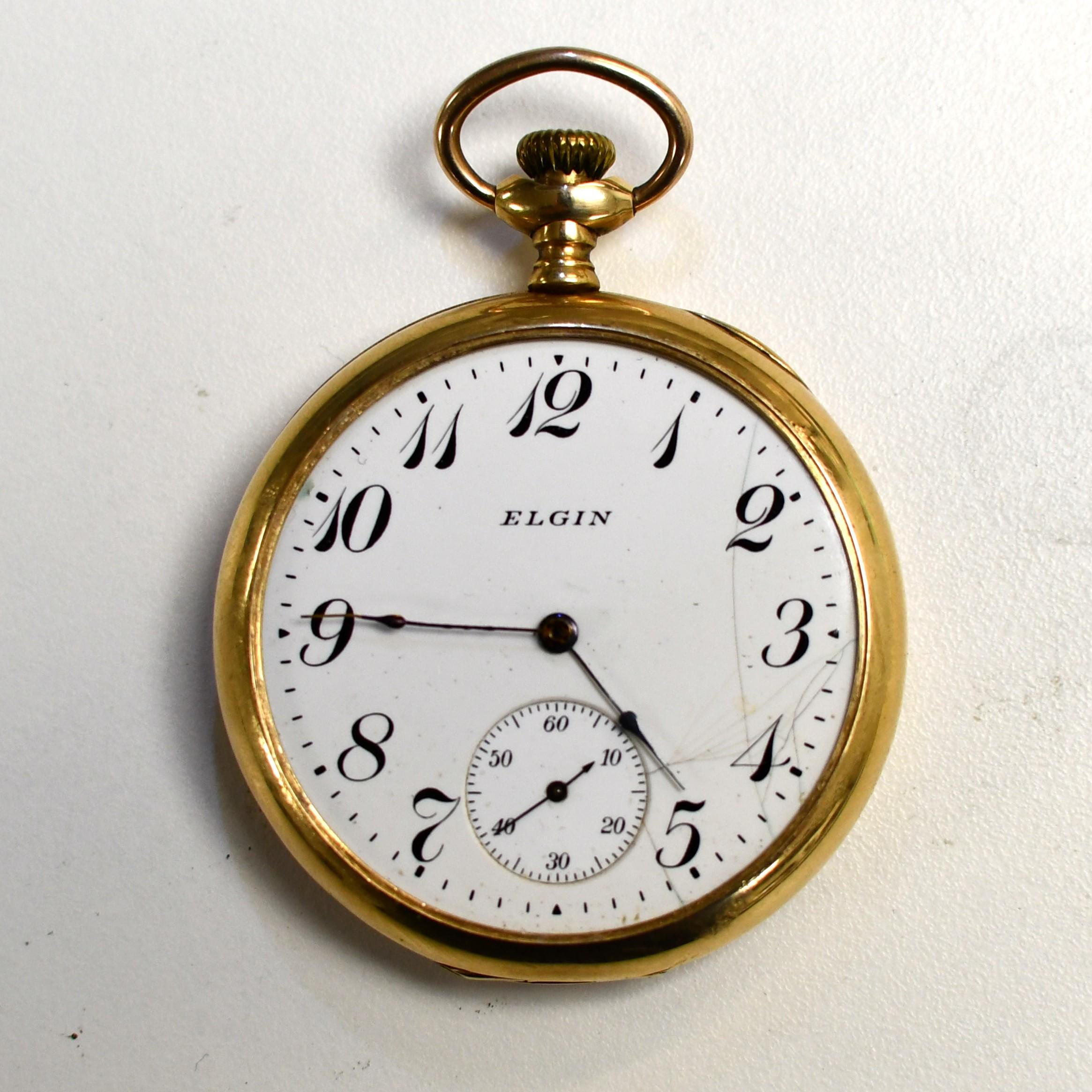 1909年製エルジン14Kソリッドゴールド懐中時計:アンティークな 1909年製エルジン14Kソリッドゴールド懐中時計:アンティークな