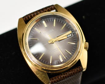 Vintage Swiss Sicura Automatic – Ronda Cal. 1239-21 – 17J – Brown Dial – Incabloc – c.1970