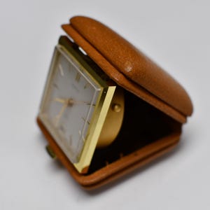 Vintage Cantador Swiss Travel Alarm Clock: 15 Jewel Mechanical, Leather Case