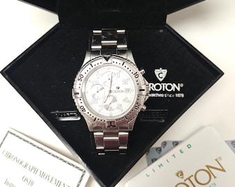 Croton Chronograph Diver Watch | OS10 Japan Movement | Full Box Set | 330ft WR Stainless Steel