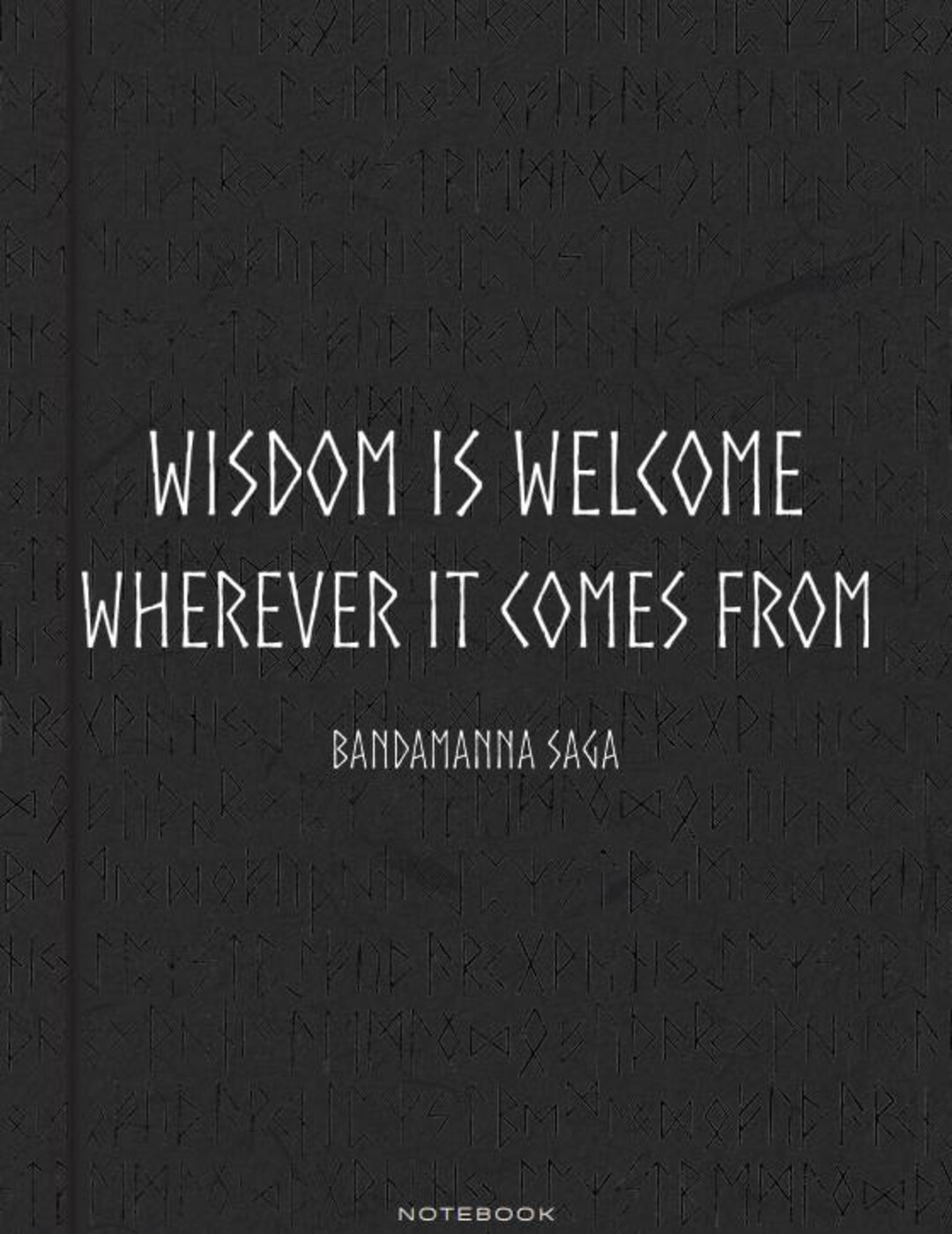 Viking Notebook: Runes & Bandamanna Saga Quote (digital Download) - Etsy