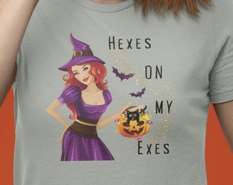 Camisa de Halloween de bruja sexy para adultos para fiesta de Halloween, truco o trato,