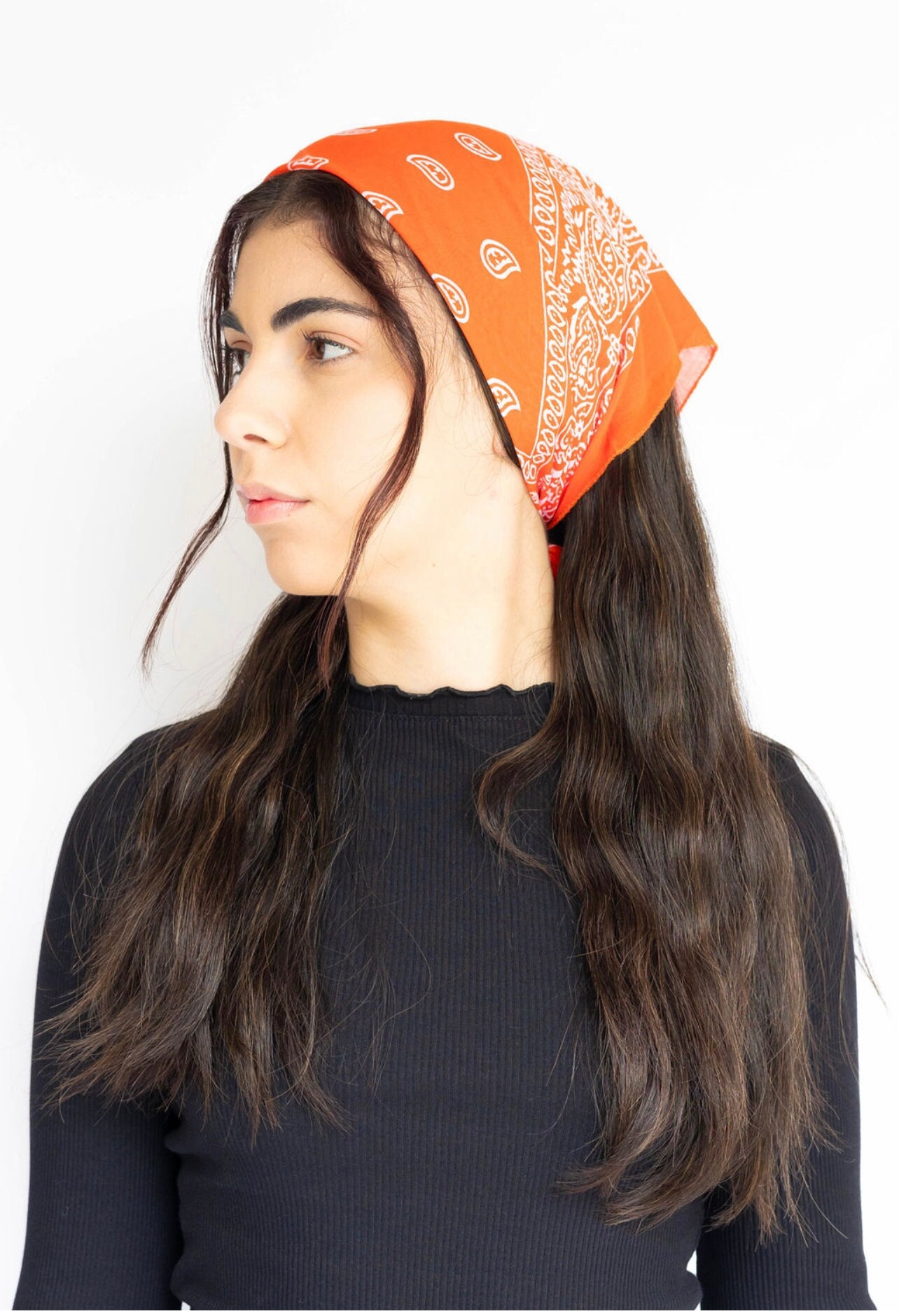Orange Bandana (smaller Scarf) - Etsy