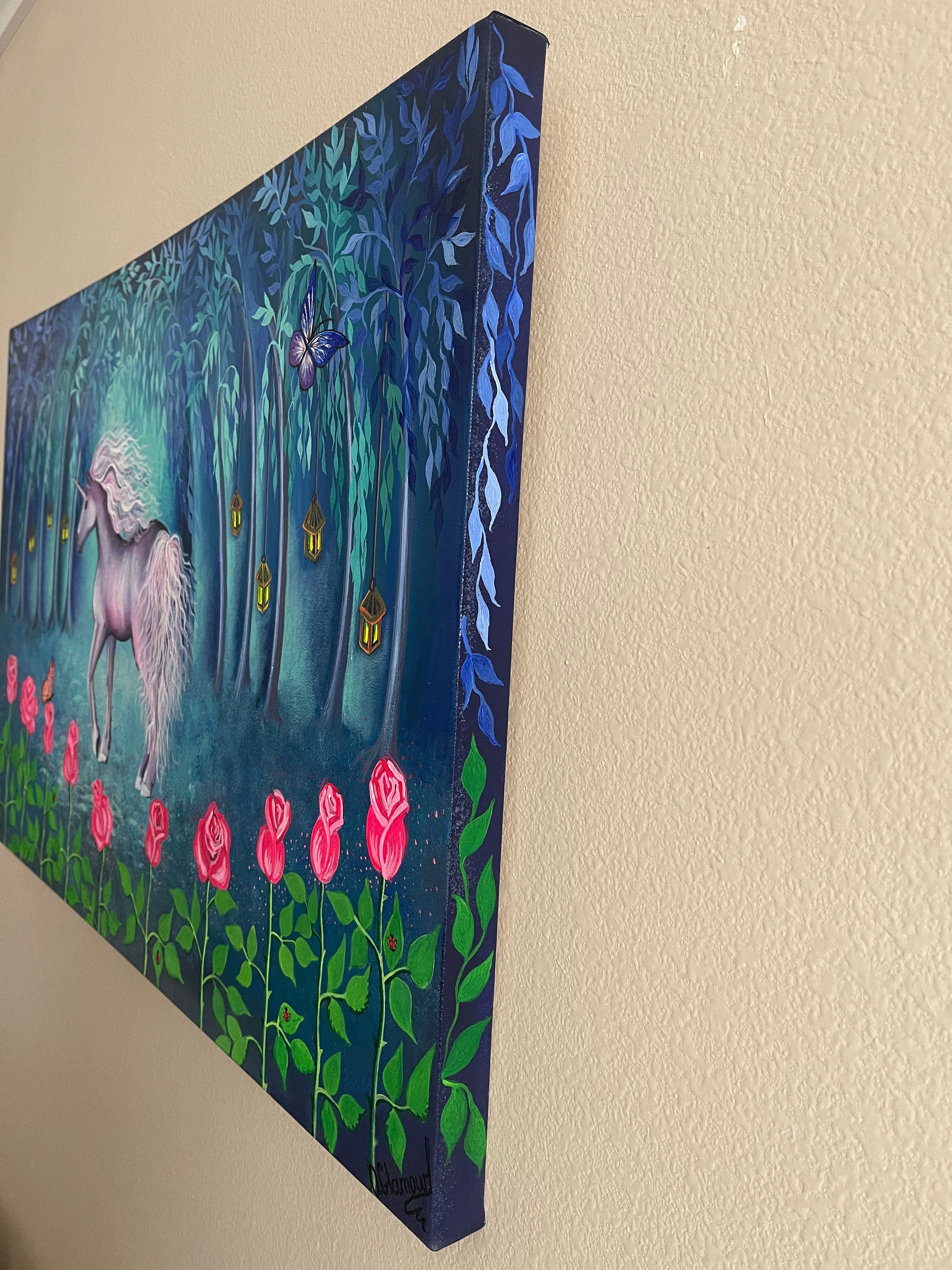 Original Painting Acrylic Painting Large Painting Unicorn Princess