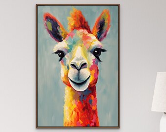 Colorful Alpaca Art Print · Downloadable Art Prints · Modern Art · Minimalist Wall Art · Nature Art · Instant Download