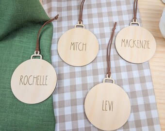 Personalised Christmas Ornament | Simple Bauble | Family Christmas Gifts | Wooden Christmas Ornament | Custom Names | Boho | Tree Ornament
