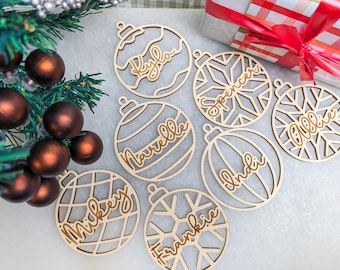 Wooden Family Christmas Ornaments | Family Set of Ornaments | Christmas Baubles | Matching Family Christmas Decoration | Personalised Gift |