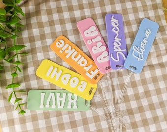 Acrylic Luggage Style Bag Tag for School | Personalised Bag Tag