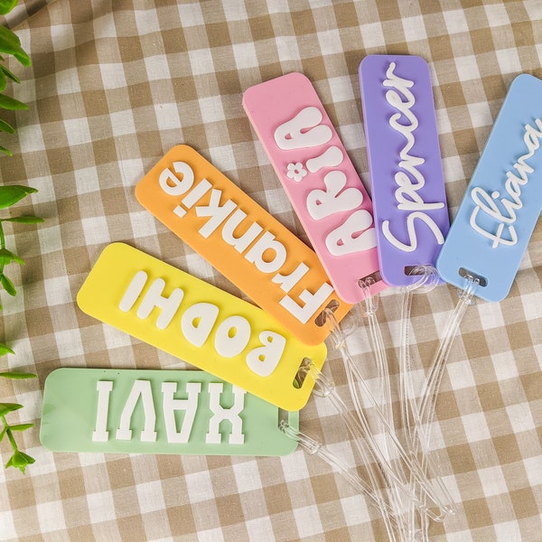 Acrylic Luggage Style Bag Tag for School | Personalised Bag Tag