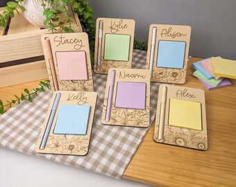 Botanical Post It Note and Pen Holder | Teacher Gift | Educator Gift | Sticky Note Holder | Thank You Gift | Gift for Her | Mother's Day