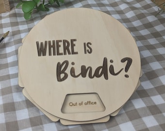 Where Am I Status Wheel | Personalised Sign | Wooden Rotating display | Office Status Sign | In Out Sign | Meeting status indicator |