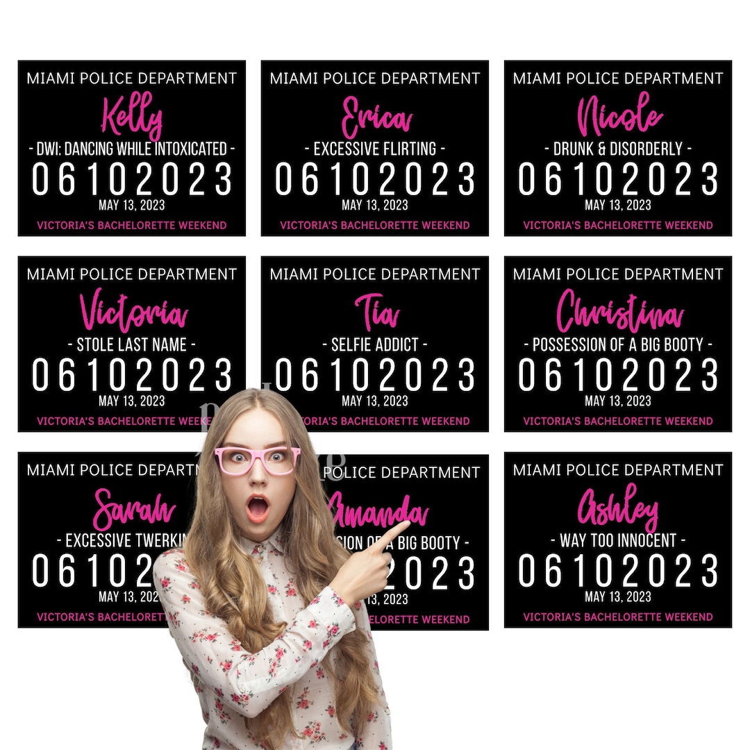 MUGSHOT Jail Signs Editable Printable Inmate Crime Card Photo Booth MUGSHOT Jail Signs Editable Printable Inmate Crime Card Photo Booth