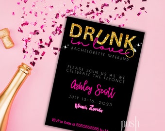 Drunk in Love Bachelorette Invitation, Feyonce Editable Template (Digital Download)