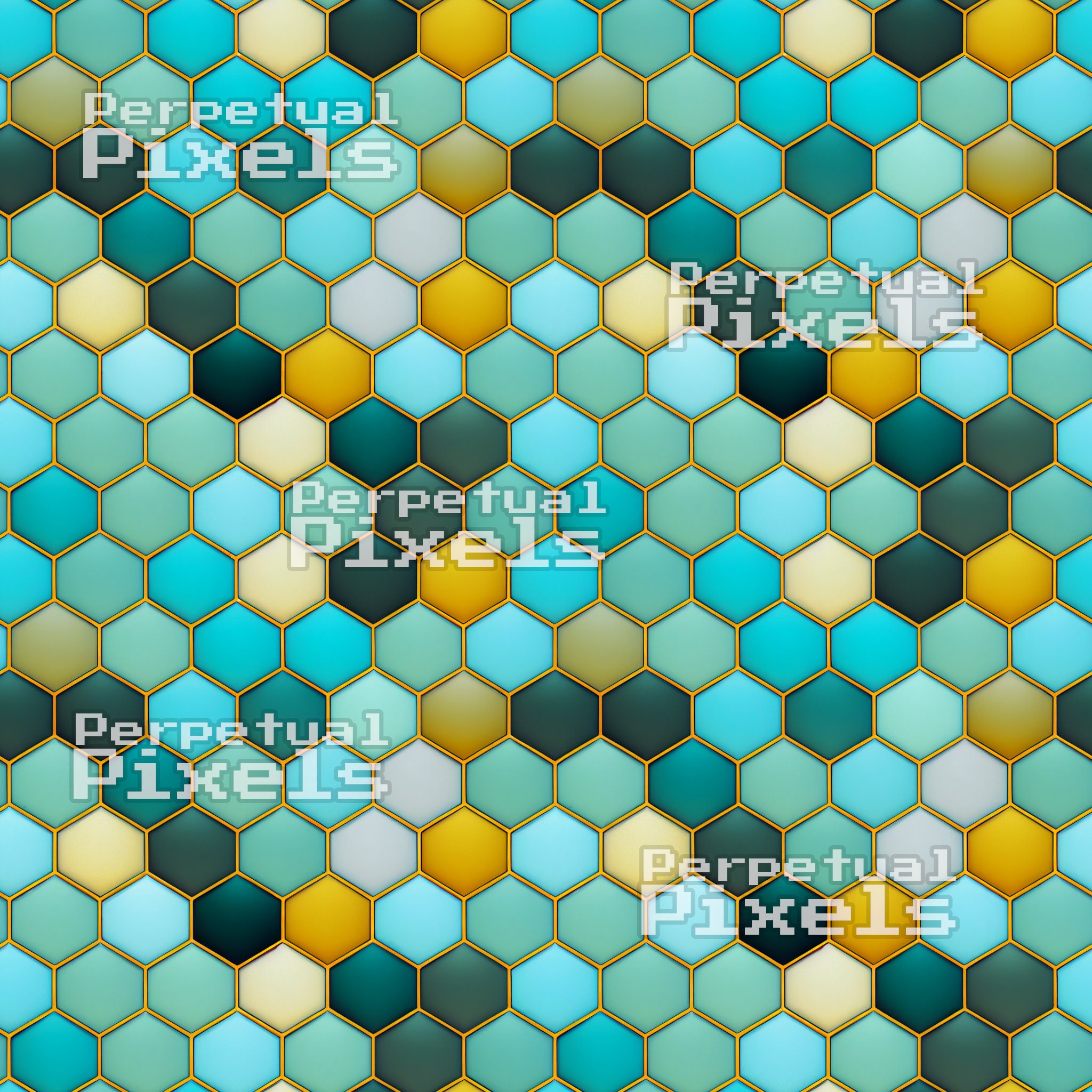 Hexagons Are the Bestagons 16 Seamless Repeating Hexagon Patterns, Digital Paper, Commercial Use
