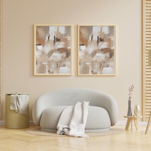 Abstract Geometric Modern Canvas - Tan Modern Art for Your Living Space