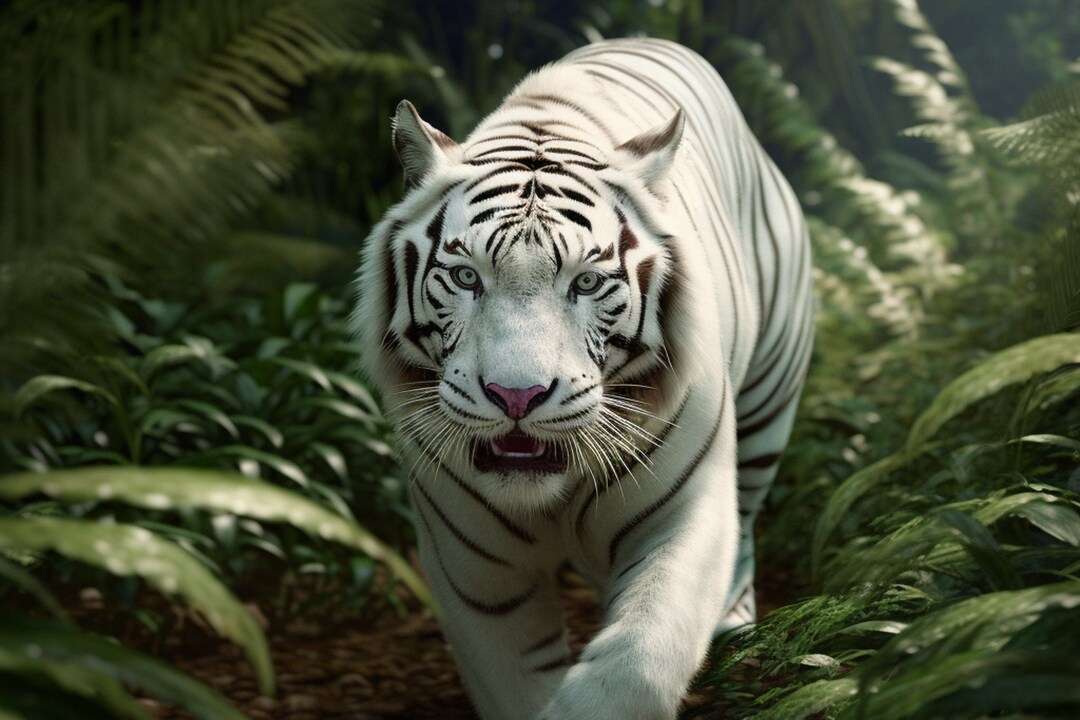 White Tiger Digital Print - Etsy