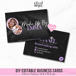 DIY bearbeitbare Visitenkartenvorlage, Canva-Vorlage, Boutique-Visitenkarte, MUA-Visitenkarte, Visitenkartendesign, sofortiger Download