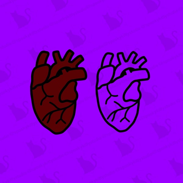 Human heart svg, anatomical heart svg, valentines day bundle, heart svg, real heart svg, heart line art, heart svg bundle, svg, png, jpeg