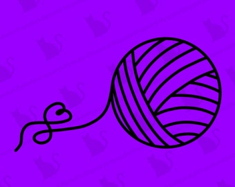 Simple cartoon yarn ball svg, png, jpeg, crochet svg, knitting svg, mom svg, grandma svg