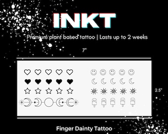 Finger Tattoo | 2 Week Temporary Tattoo | Plant Based Vegan Tattoo | Dainty Tattoo |Cute Tattoo | Festival Tattoo | Matching Tattoo | Gift