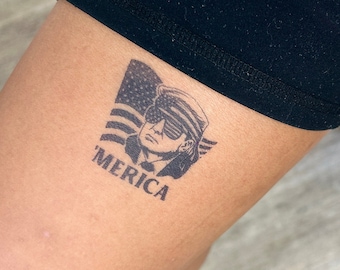 Merica Tattoo | Trumpf Tattoo | 2 Woche semi permanent temporäres Tattoo | Trump lustiges Tattoo | Wahl Tattoo | Donald Trump Tattoo | Verwendete Materialien: